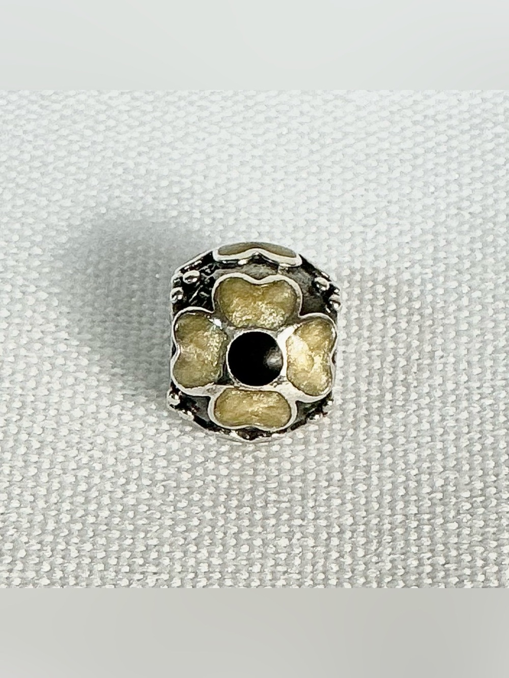 Pandora Retired 925 ALE Silver & Floral Spacer Charm